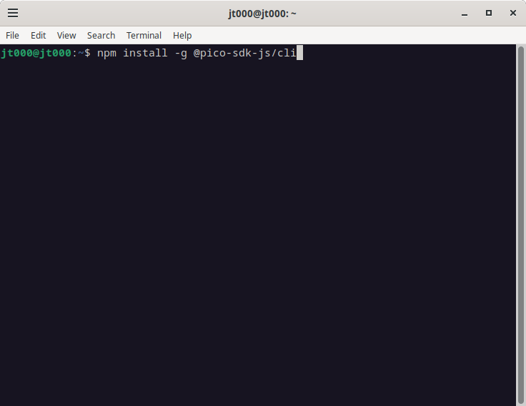 Terminal window installing @pico-sdk-js/cli